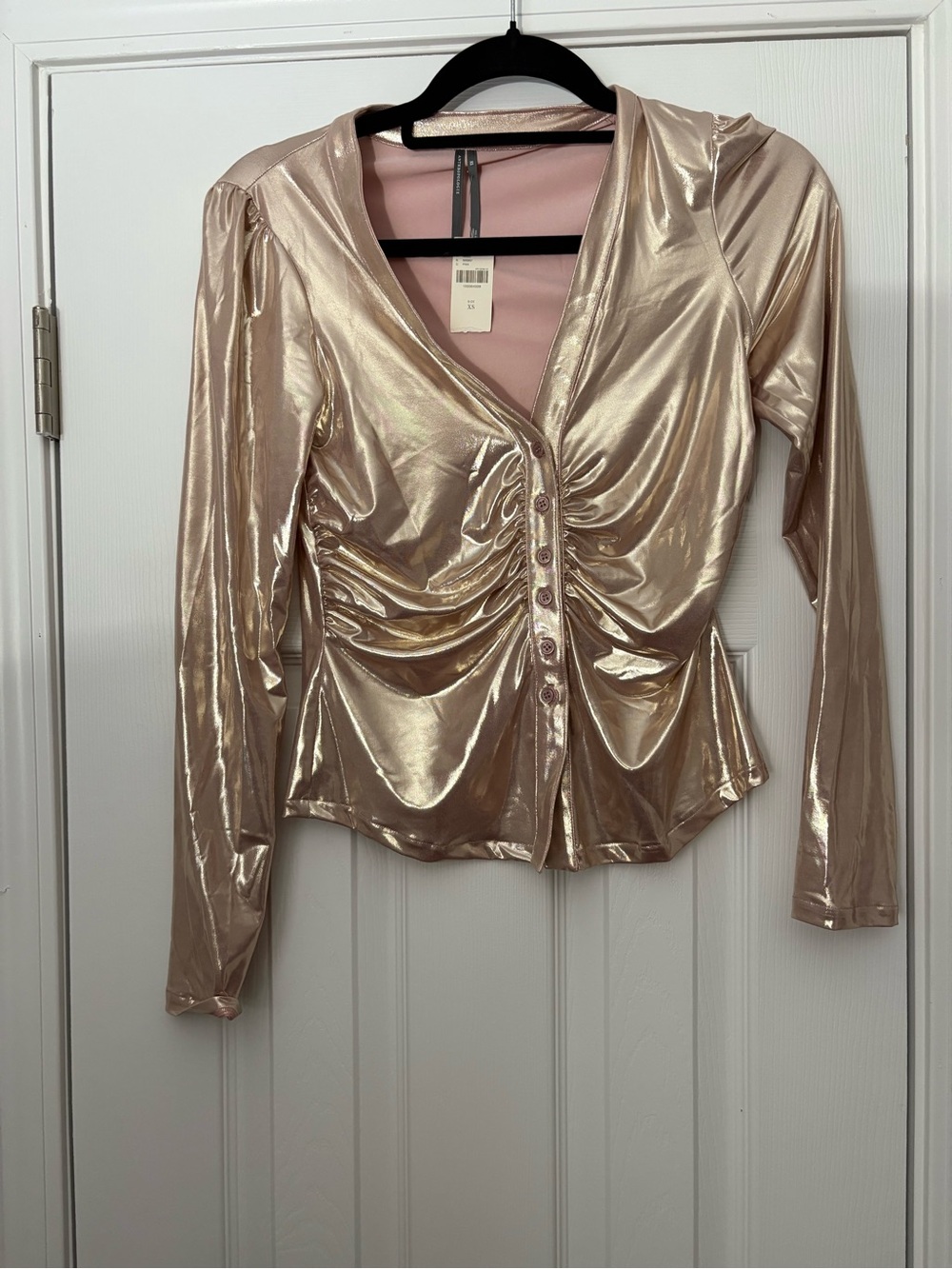 NWT By Anthropologie Nika Shine Buttondown Shirt - Picture 2 of 5